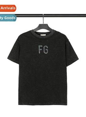 2021 spring  summer new FOG washed old round neck pullover r
