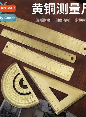 brass triangle ruler brass straightedge caliper vintage semi