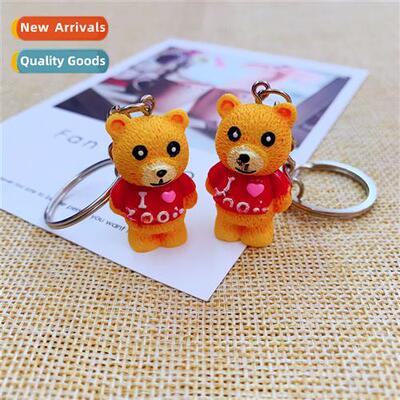 Cute carto doll yellow bear keychain chain pendant creative