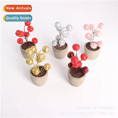 New gold dust Christmas pomegranate potted plants home indoo