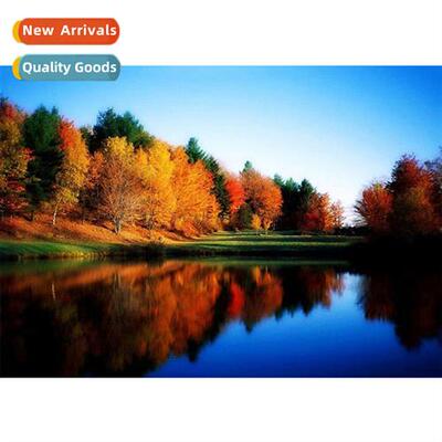 New simple paste diamd lscape cross stch decorative wall art