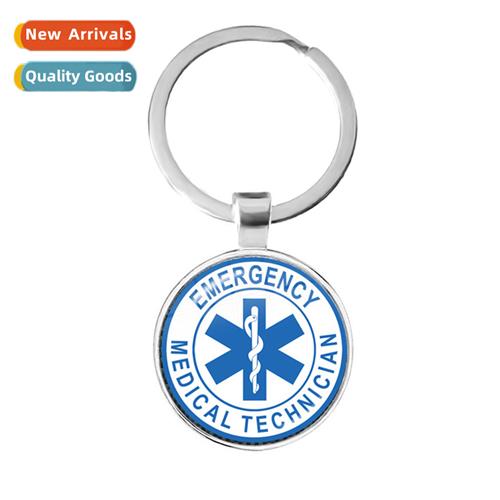 Emergency Medical Respse Technician Symbol Keychain Star  Li