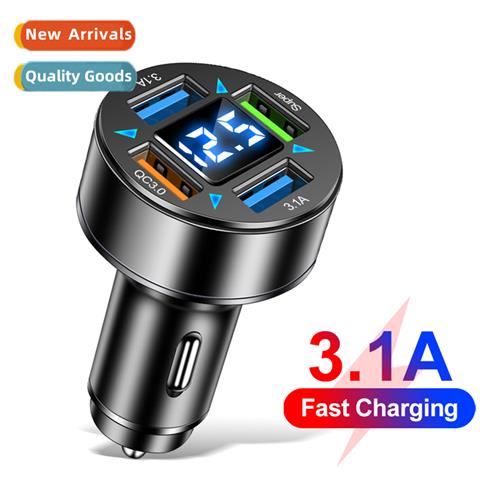 New fast charging 3.1A e tow four digal display car charger
