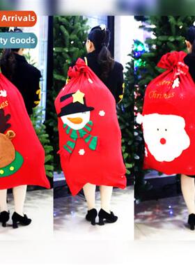 Extra Large Christmas Gift Bag  No Faux Cloth Santa Claus Sn