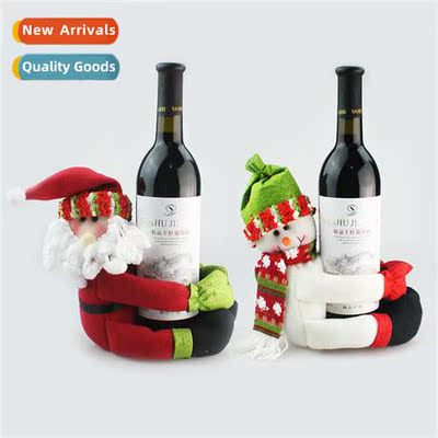 New Christmas Home Decoratis Santa Snowman Wine Bottle Set L
