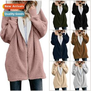 winter new fur 2018 coat cardigan fall zipper Womens hooded