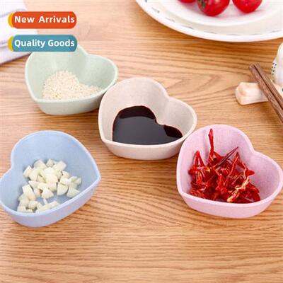 Creative wheat heart-shaped plum vinegar dish soy sauce dipp