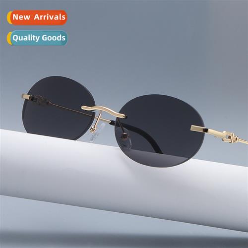 2021 new K oval cut edge sunglasses fashi nd set small eye g