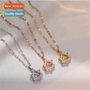 Hexagram Jumping Necklace Womens Luxury Stance Light Beauty