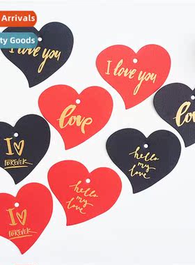 100pcs/set hot stamping heart shaped tags Christmas wedding