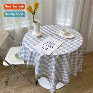 style fresh checkerboard small tablecloth Ins
