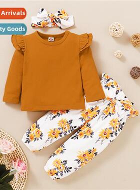 Girls spring  autumn  2021 new n solid color lg-sleeved top