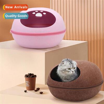 Felt Pet Lter Semi-Closed Oval Cat Lter Autumn  Winter Cold