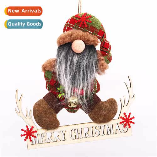 Christmas Tree Decorati Wooden Hanging Door Hanging Fabric P