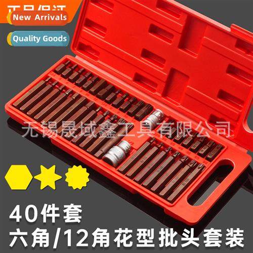 40 Piece Chrome Vanadium Steel Star B Set Hexagal Spline Flo