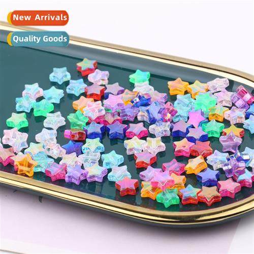 Hmade diy beading materials 10mm colorful pentagram loose be