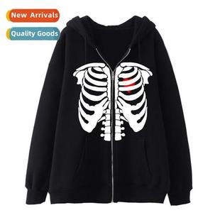 Hoodie skelet fleece Set ove fall Skelet spring High hoodie