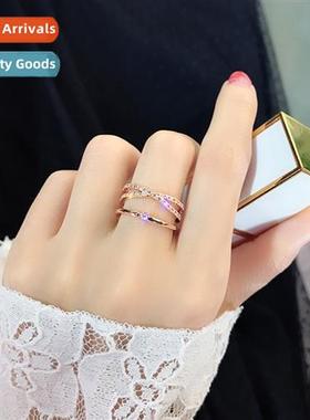 Japan  n tide students cross double layer ring female persal