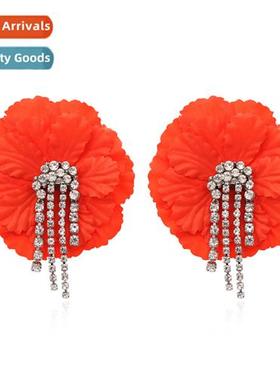 New simple flower tassel earrings sent to bohemian fabric wh