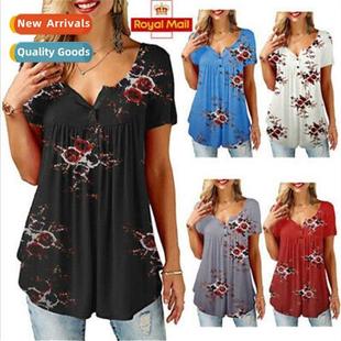 Floral Ladies Loose Summer Loo Shirt Casual Womens 2023 Tops