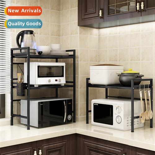 Kchen shelf microwave oven rack floor retractable adjustable