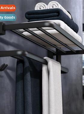 Bathroom Towel Rack No Punch Space Aluminum Bathroom Shelf B