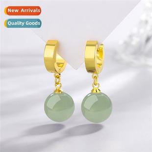jade field earrings buckle temperament Palace female Hanfu