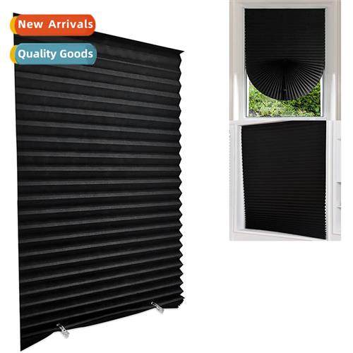 Office Blinds Full Blackout Curtains -Adhesive Pleated Curta