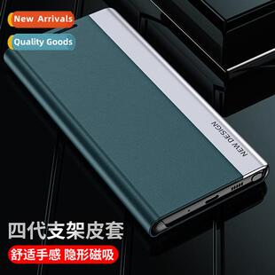 适用oppo FindX5pro Side Window Plating Leather Case Protecti
