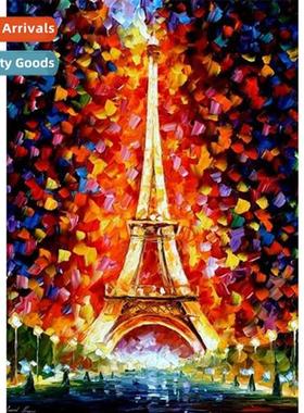 Golden Paris Tower lscape diamd painting new modern living r