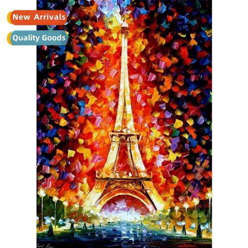 Golden Paris Tower lscape diamd painting new modern living r