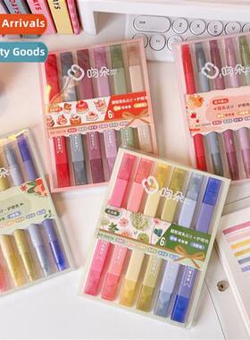 Dual st tip highlighter light color students wh macar color