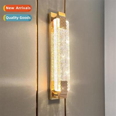 Modern light luxury crystal bubble wall lamp staircase corri