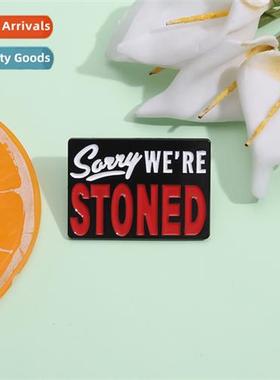 Persalized black and red letters brooch simple interesting E