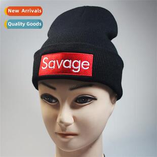 popular men women in fall winter SAVAGE letters embroider