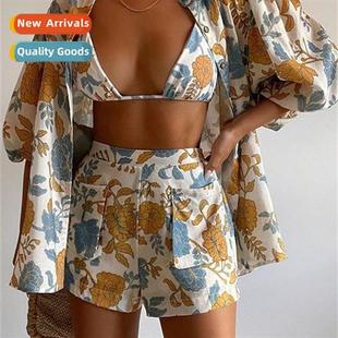 Printed Casual Three Piece 适用Women 2023 Suit Fashion