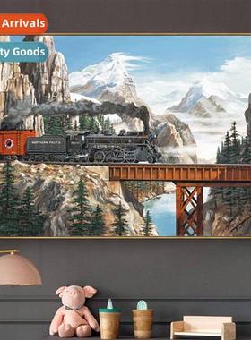 Cross Stch 2023 New Train   Cliff Hmade diy Embroidery Embro