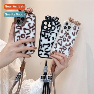 Winter leopard print Apple 15 phone case 13pro plush 适用iPh