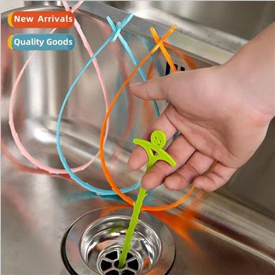 Smiley U-shaped kchen pipe unclogging hook sewer toilet drai