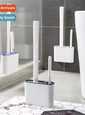 Wall-mounted st-up dual-use TPR brush head toilet brush comb