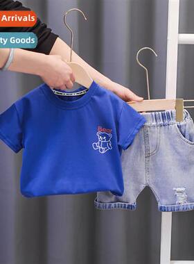 Childrens clothing boys summer short-sleeved carto wings set