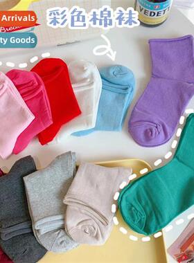 Socks womens short socks colorful mid-calf socks spring medi