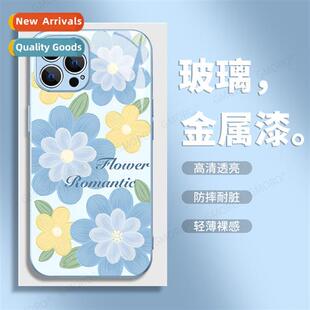 ins wind fresh apple 14promax phe case new iphe13 glass case