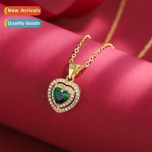 new zircia luxury light tide female necklace gold set Work