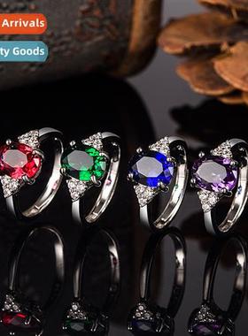 simple ring female micro-set zircia ring whe gold plated rub