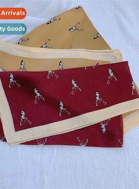 deer 100% Mulberry silk silk square scarf female pytail head