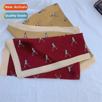 deer 100% Mulberry silk silk square scarf female pytail head