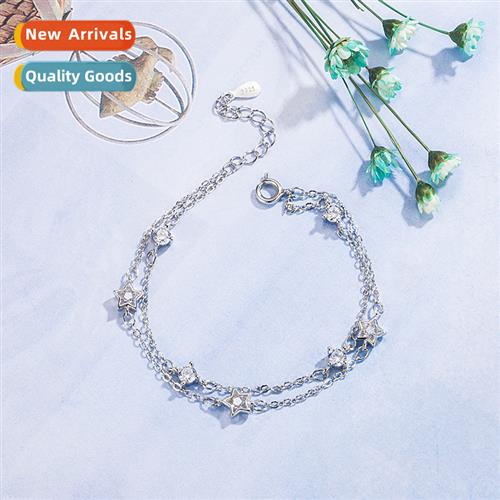 n simple bracelet female inlaid diamd pentagram star bracele