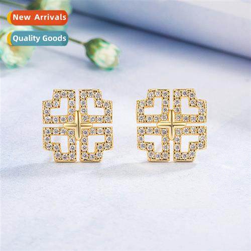 n fashi temperament earrings female lucky clover earrings li