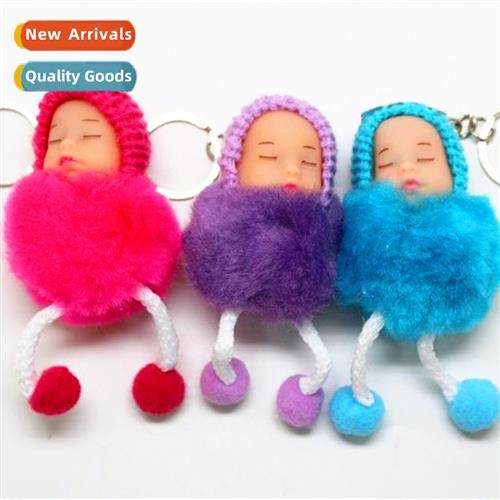 Sleeping cute doll pendant keychain sleep baby doll plush do